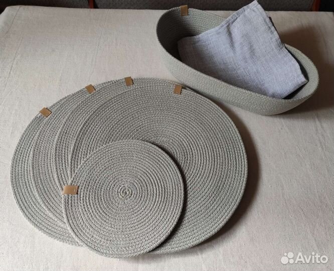 Салфетки сервировочные, набор, плейсматы, хлебница