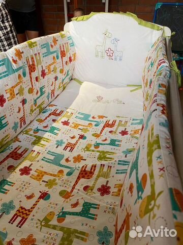 Бортики в детскую кроватку одеяло подушка