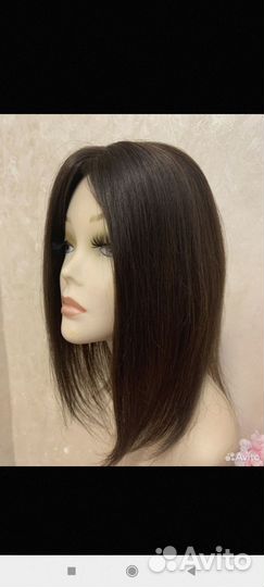 Накладка волос, парик, система волос коричневый