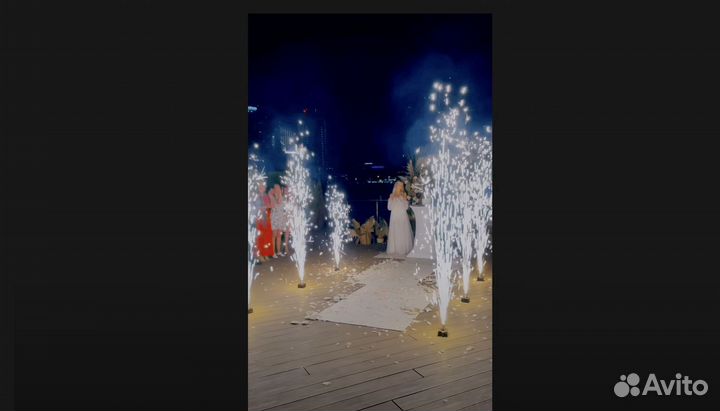 Дорожка из фонтанов на свадьбу