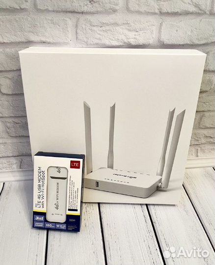 Готовый комплект 4G Интернет модем и wifi роутер