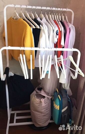 Вешалка напольная металлическая двухъярусная