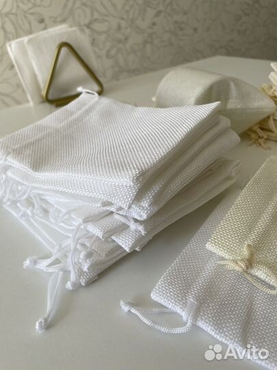 Мешочки льняные эко для свечей и саше