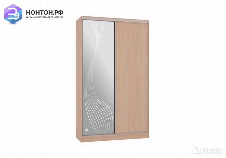 Шкаф-купе Рио 1-600 волны 1 дуб млечный
