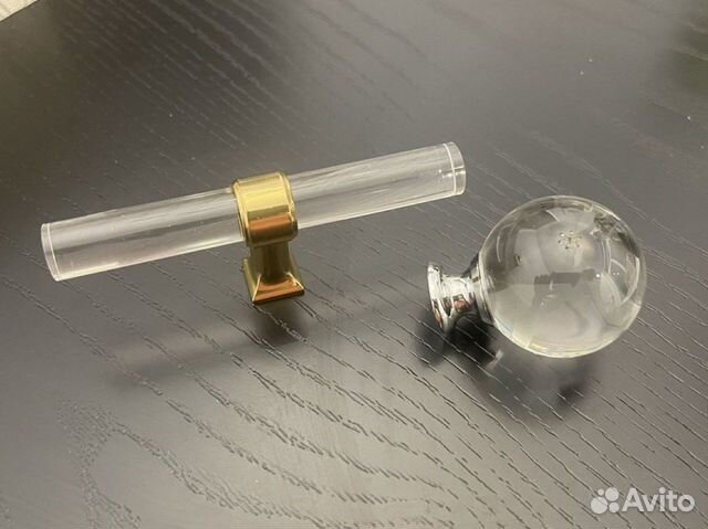 Ручки мебельные золото акрил, хром стекло