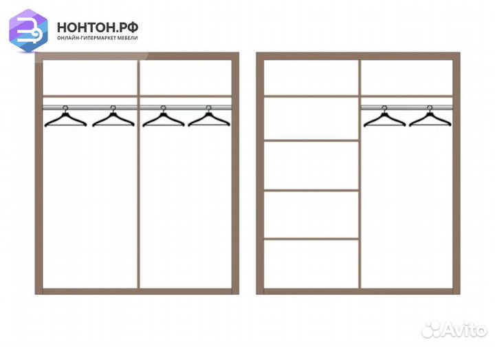 Шкаф Лючия 4-дверный с полками кейптаун