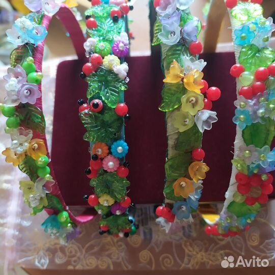 Ободки.Диадема.Повязка на голову.Ленты атлас