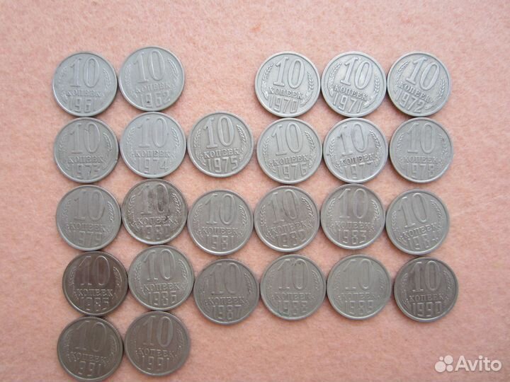 Набор монет, погодовка - СССР (