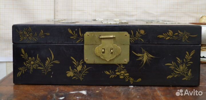 Шкатулка для украшений старинная перламутр 19 век