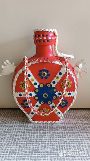 Фляжка стеклянная в чехле Югославия