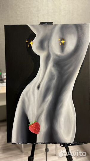 Картина маслом на холсте девушка эротика ню