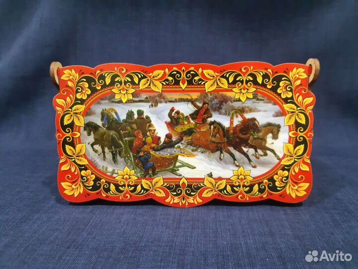 Деревянная шкатулка Новогодняя