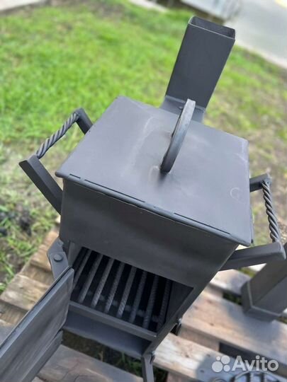 Печь под казан с трубой