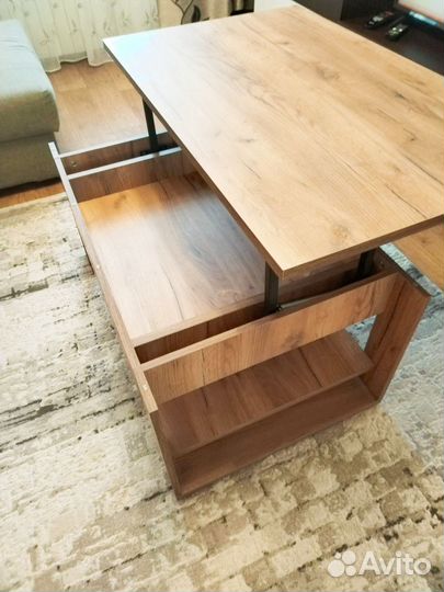 Журнальный стол трансформер крафт