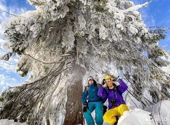 Полюд и Ветлан на снегоходах