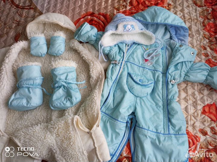 Зимний комбинезон-трансформер для мальчика до года