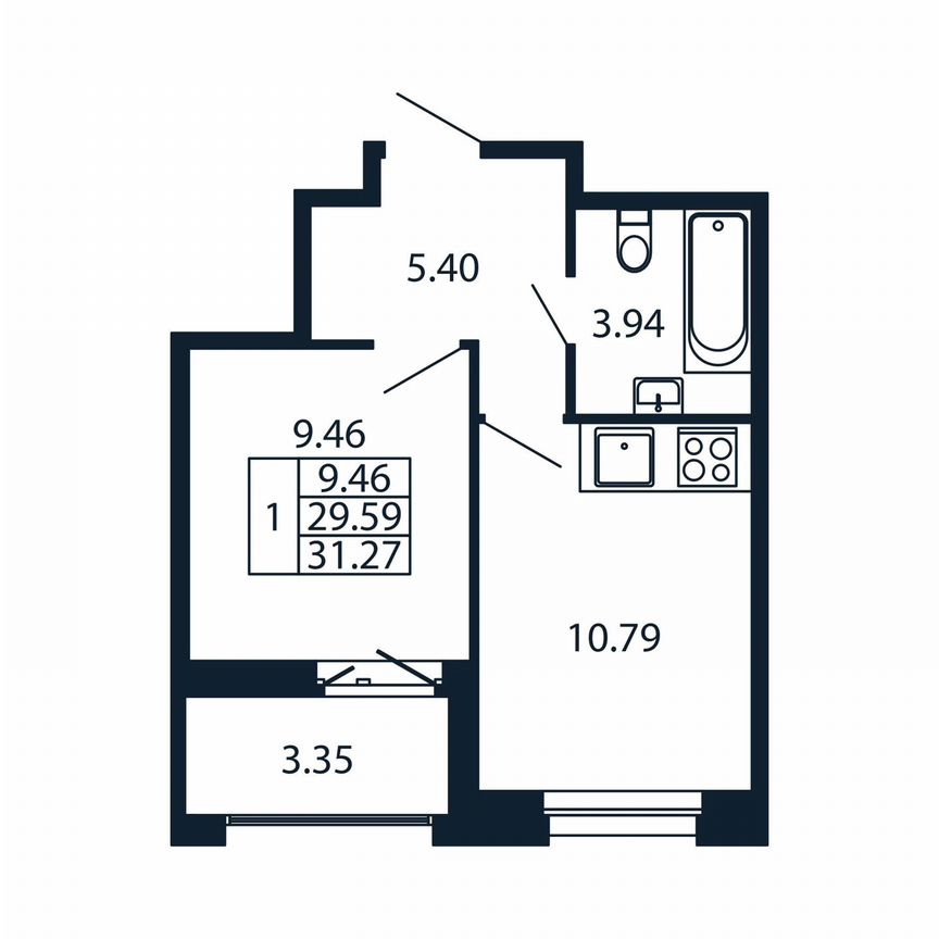 2-к. квартира, 32,9 м², 6/12 эт.