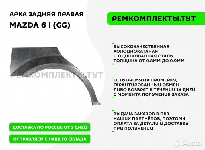 Арка задняя правая Mazda 6 GG