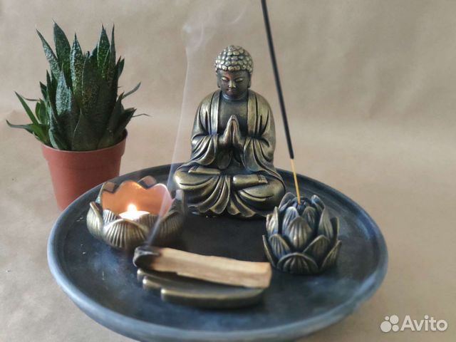 Набор для медитаций Будда, подсвечник, палосанто