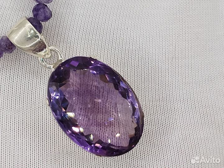 Кулон серебро с аметистом