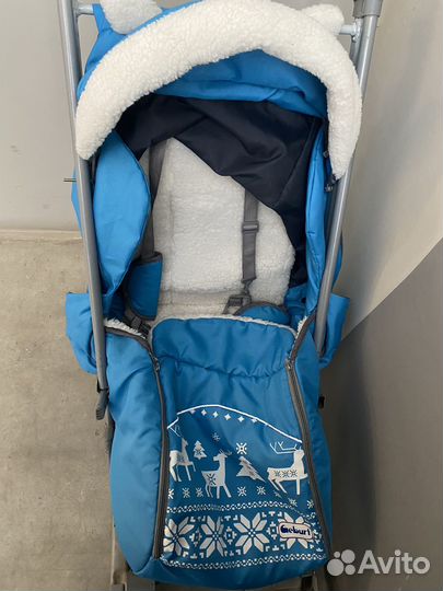 Санки коляска на колесах geburt