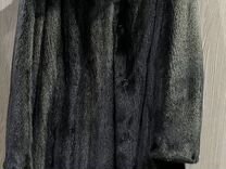 Шуба норковая черная с капюшоном 46-48