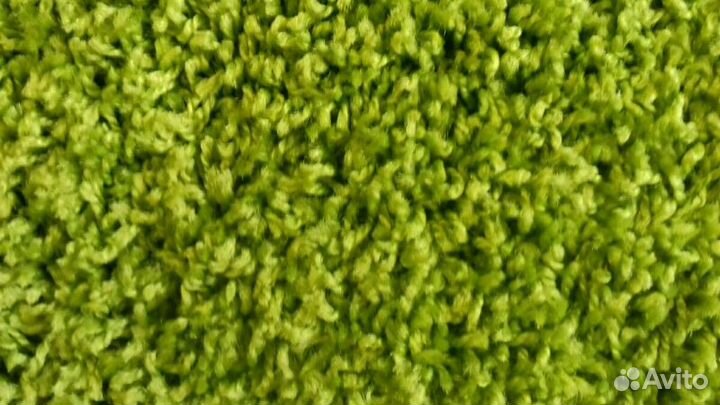 Ковер шегги зеленый с длинным ворсом