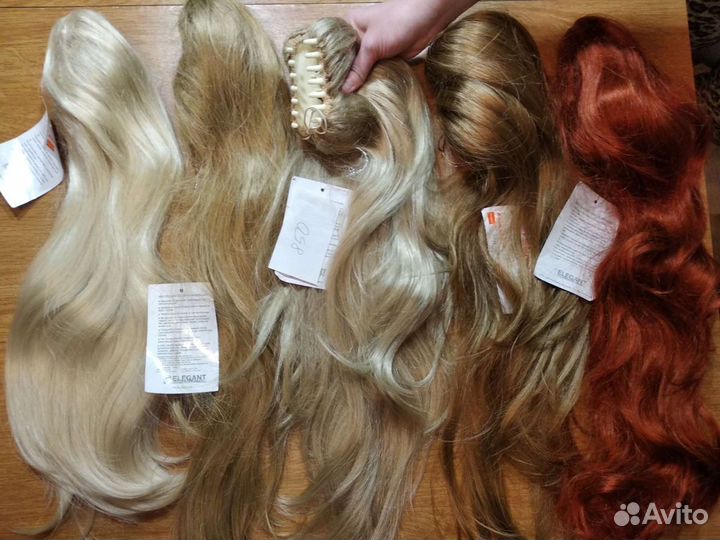 Новые волосы-шиньоны на заколках