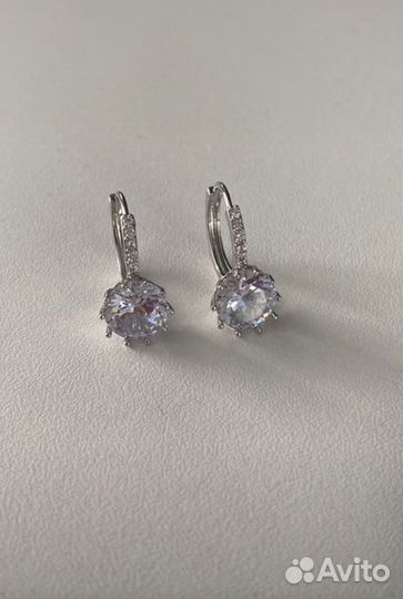 Серьги серебро позолоченное новые