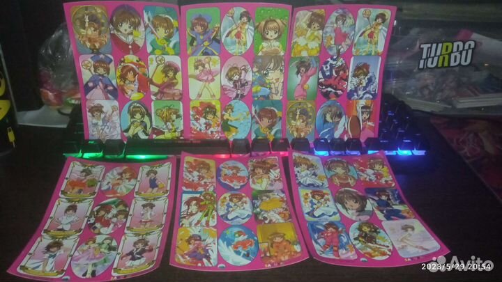 Наклейки и колода карт Сакура собирательница карт