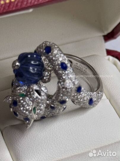 Кольцо Cartier Panthere high jewelry белое золото
