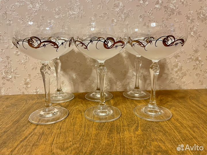 Бокалы для шампанского 6 шт. Богемское стекло