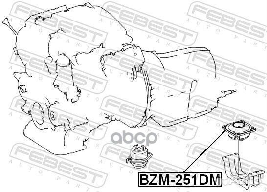 Подушка коробки передач BZM251DM Febest