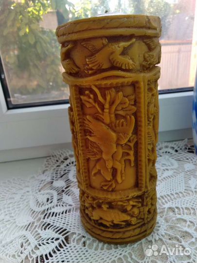 Антикварная старинная восковая свеча