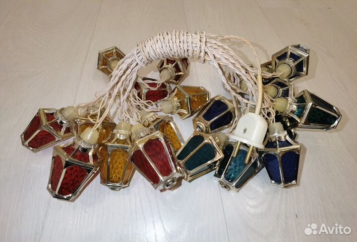 Советская новогодняя гирлянда Радуга Фонарики СССР