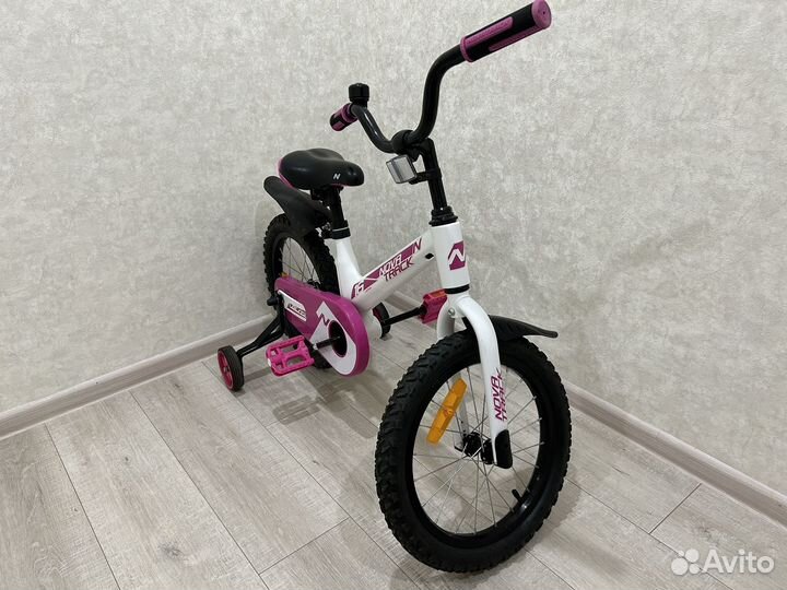 Велосипед детский 16, белый-фуксия