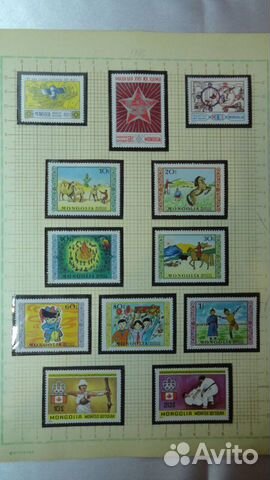 Листы с марками. Монголия. 49 марок.4 блока.2
