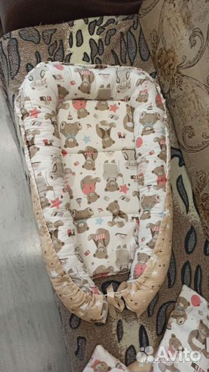 Кокон гнездышко для новорожденных с одеялом