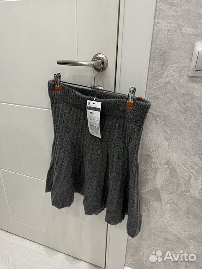 Мини-юбка серая