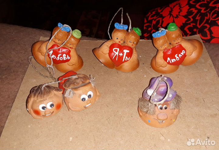 Глиняные колокольчики для коллекции