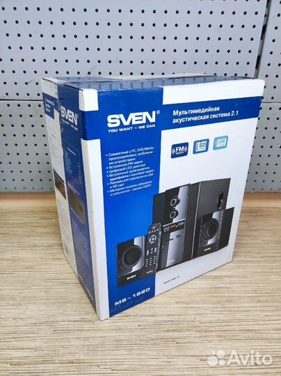 Актив.колонки 2.1 sven MS-1820 черный (18 Вт, FM-т