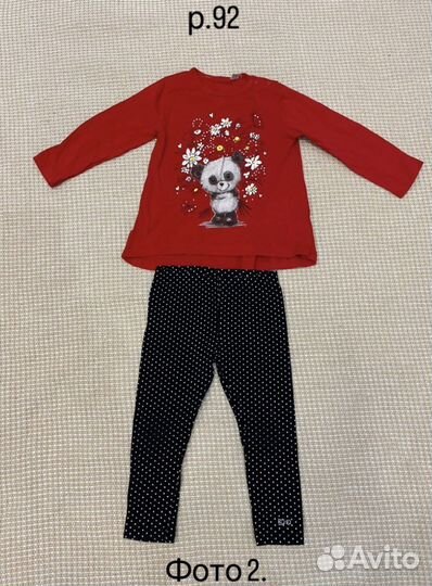 Девочка костюм платье пижама 92 98 104 110