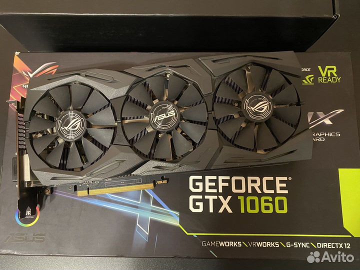 Видеокарта asus GTX 1060 strix 6GB gaming