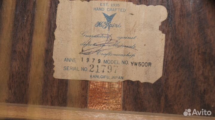 K.Yairi YW500R, Hand Crafted, Japan. С видео