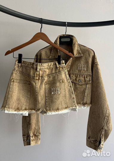 Джинсовый костюм женский miu