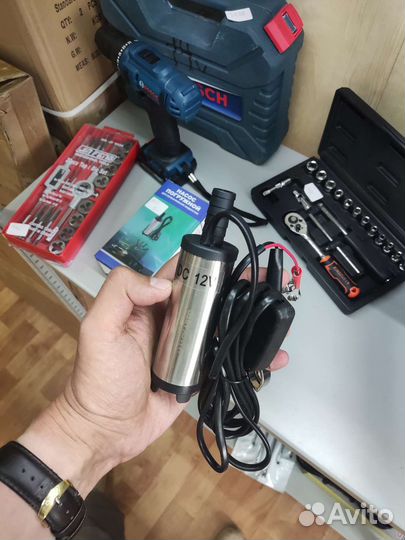 Погружной насос 12В, 38мм для перекачки топлива