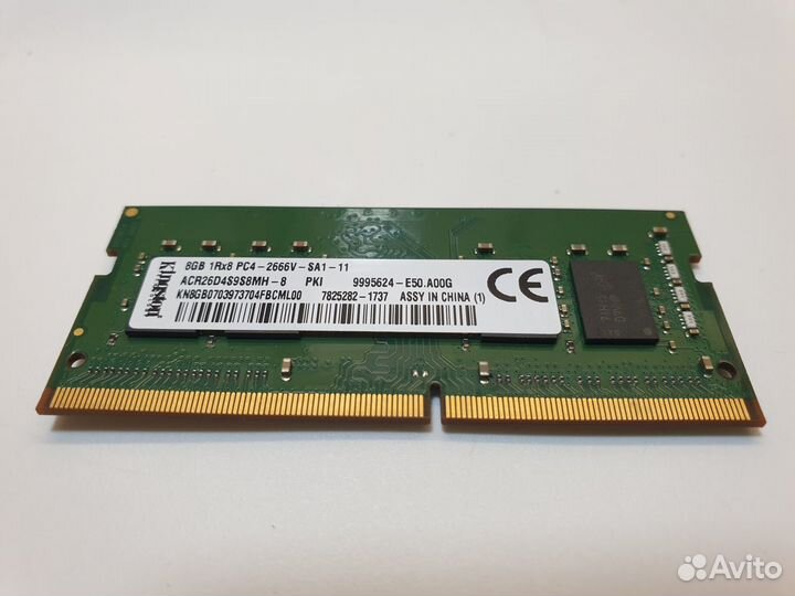 DDR4 8Gb 2666 Mhz So-Dimm 1Rx8 Kingston 9995624