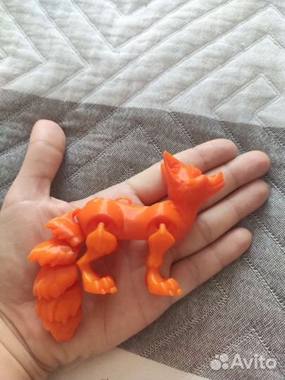 Лиса подвижная, шарнирная. 3Д печать