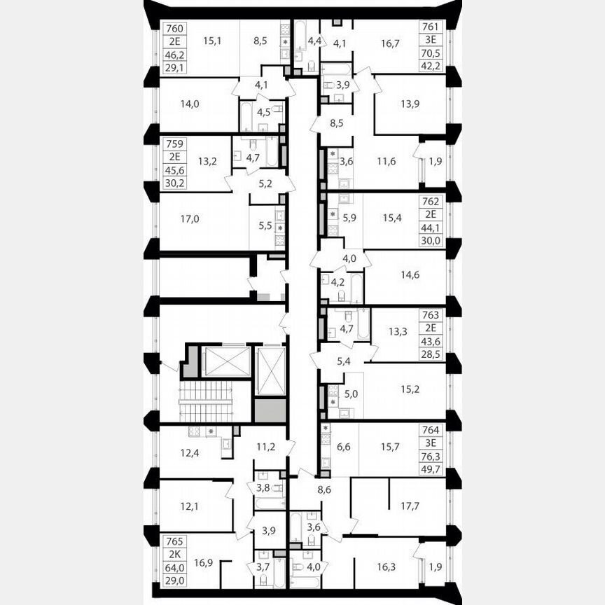 1-к. квартира, 46,2 м², 2/15 эт.