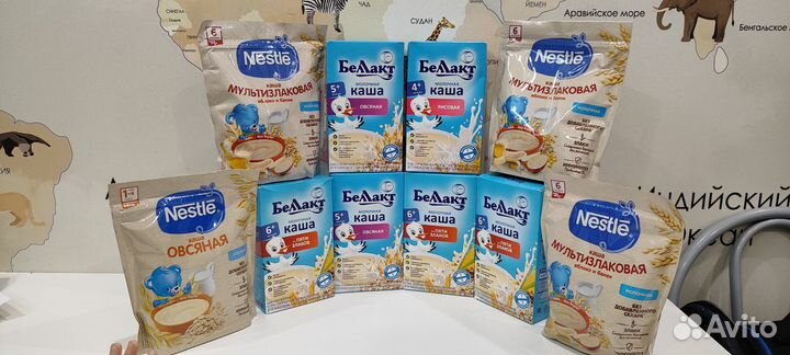 Детские каши Белакт и Nestle